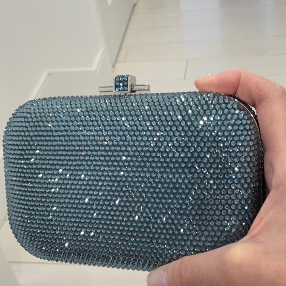 Judith Leiber Sparkling Blue Crystal Clutch - Picture 13 of 13